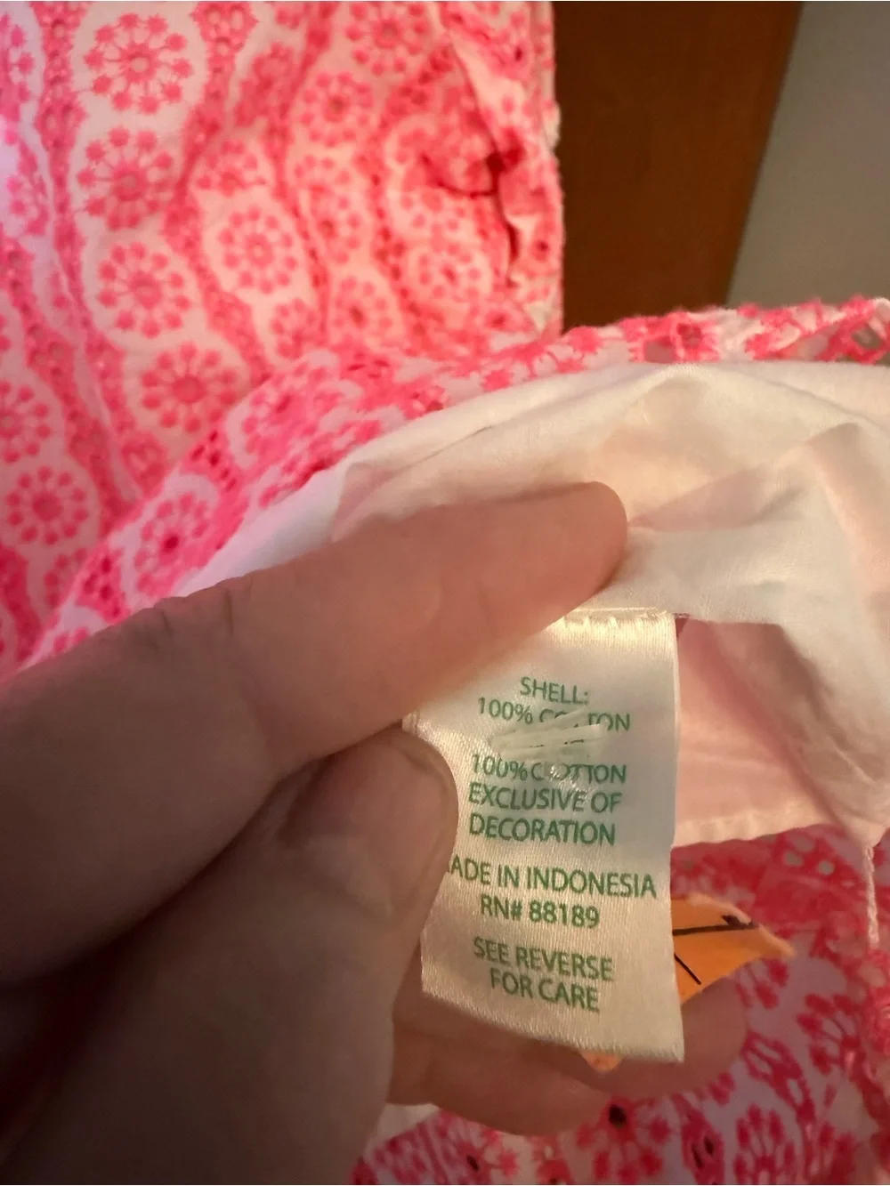 Lilly Pulitzer Jourdana Eyelet Top color pattern Lilly's Coral Starburst 10 - Picture 7 of 11